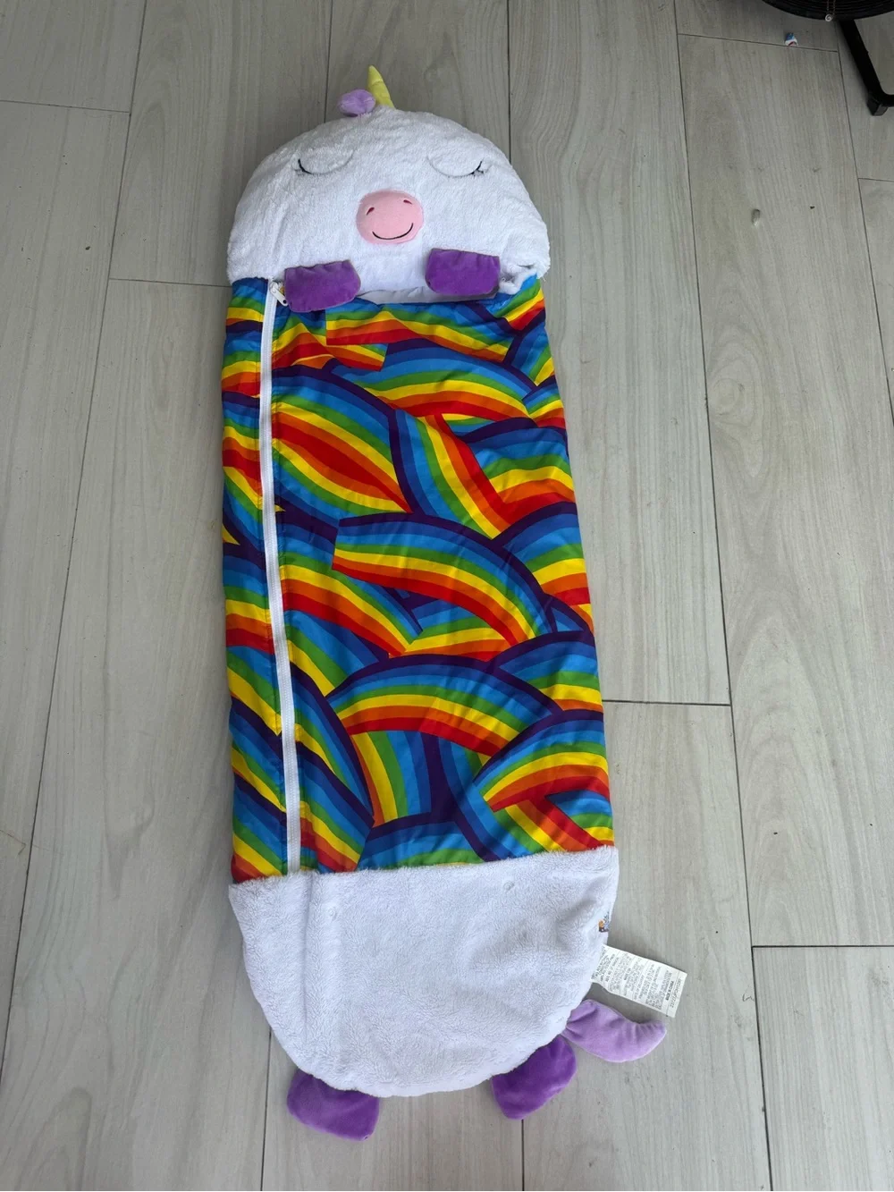 Unicorn Rainbow Kids Sleeping Bag - White & Multicolor